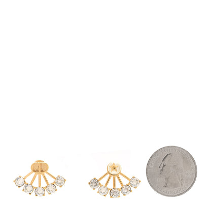 Christian Dior Crystal Pearl Petite CD Earrings Gold 2 of 6