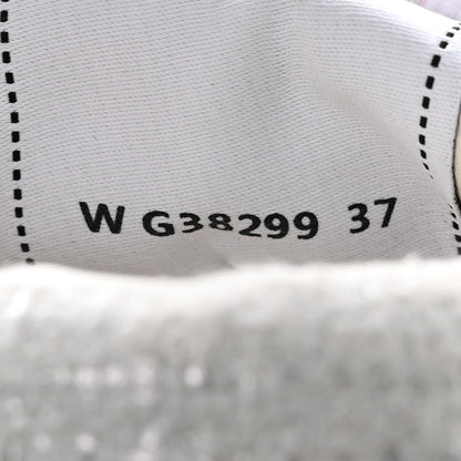 Chanel Painted Iridescent Cotton Tweed Suede Womens CC Sneakers 37 White Silver Multicolor 8 of 11