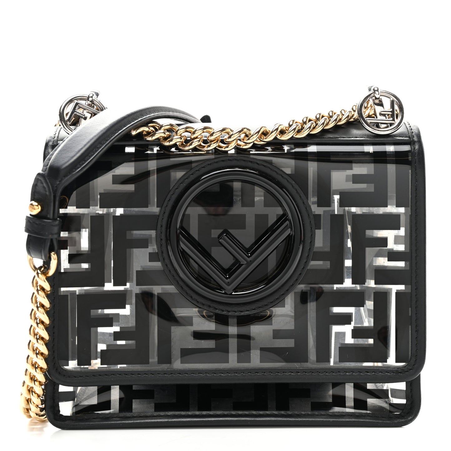 TPU FF Vitello Century F is Fendi Kan I Shoulder Bag Black