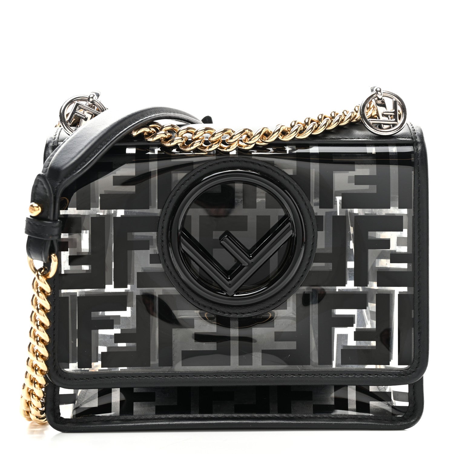 Fendi TPU FF Vitello Century F is Fendi Kan I Shoulder Bag Black 1 of 9