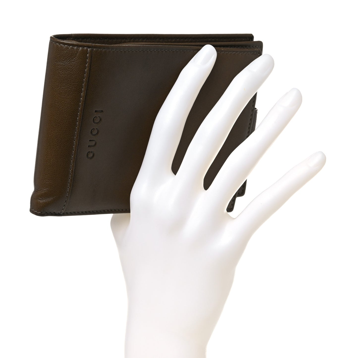 Smooth Calfskin Mens Bi-Fold Wallet Brown