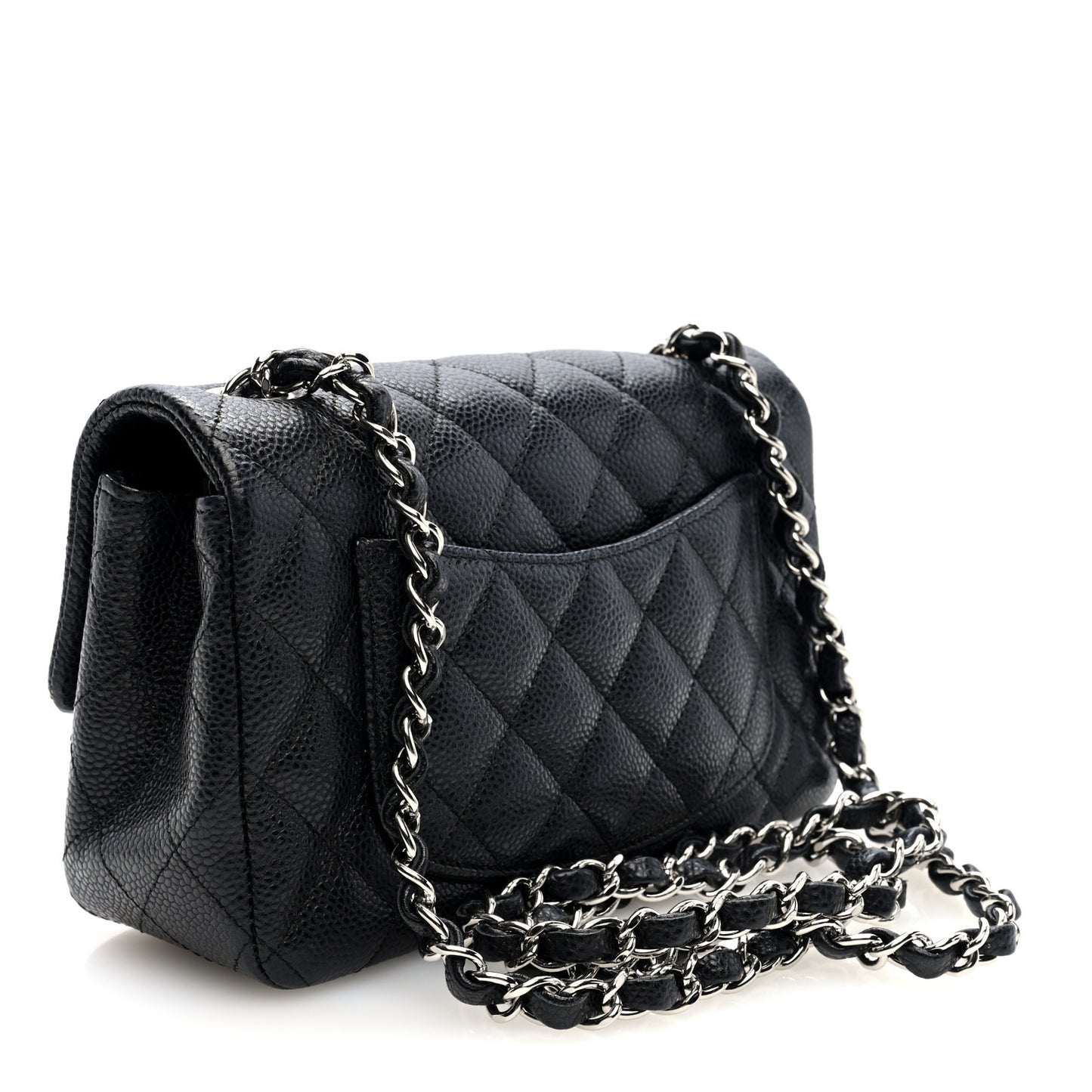 Caviar Quilted Mini Rectangular Flap Black