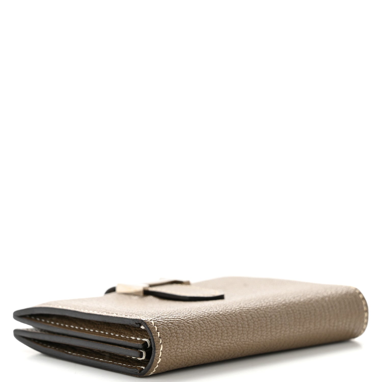 Hermes Chevre Mysore Bearn Card Holder Wallet Etoupe 4 of 11
