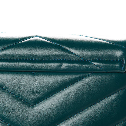 Saint Laurent Calfskin Y Quilted Monogram Toy Loulou Satchel Dark Turquoise 11 of 13