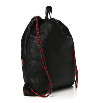 Gucci Calfskin Logo Drawstring Backpack Black 2 of 12