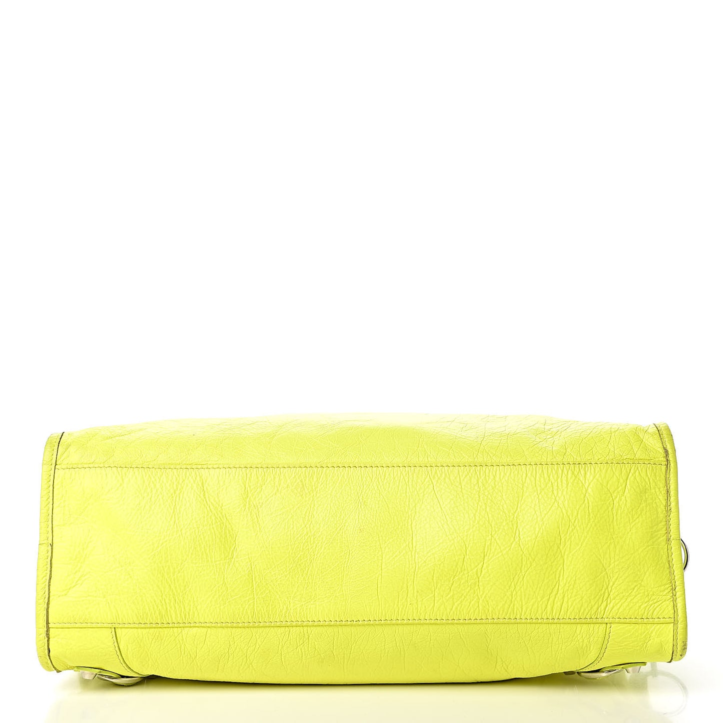 Agneau Classic Silver Hardware City Jaune Fluo