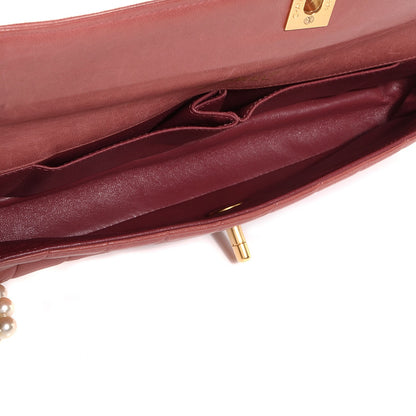 Chanel Lambskin East West Chocolate Bar Pearl Chain Flap Pink 5 of 9