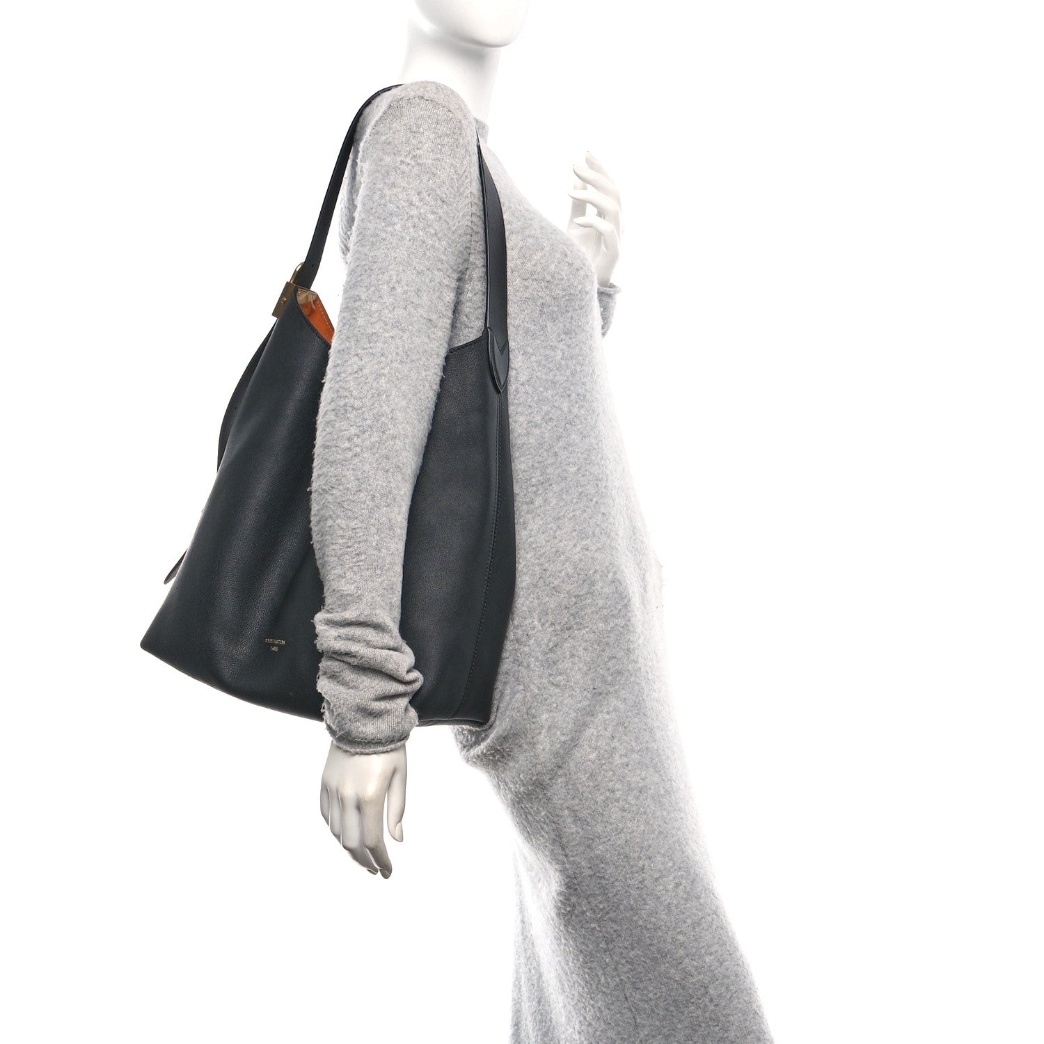 Louis Vuitton Grained Calfskin Low Key Hobo MM Black 2 of 10