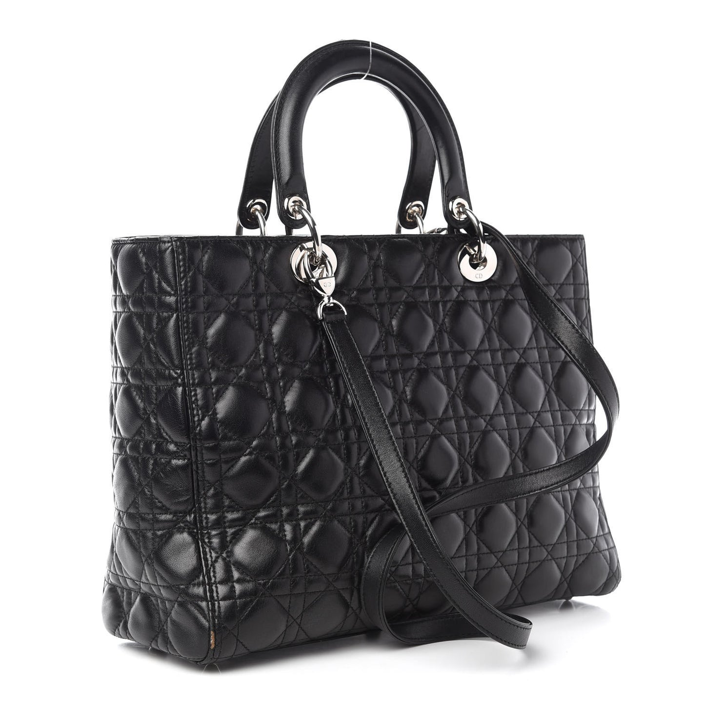 Lambskin Cannage Large Lady Dior Black