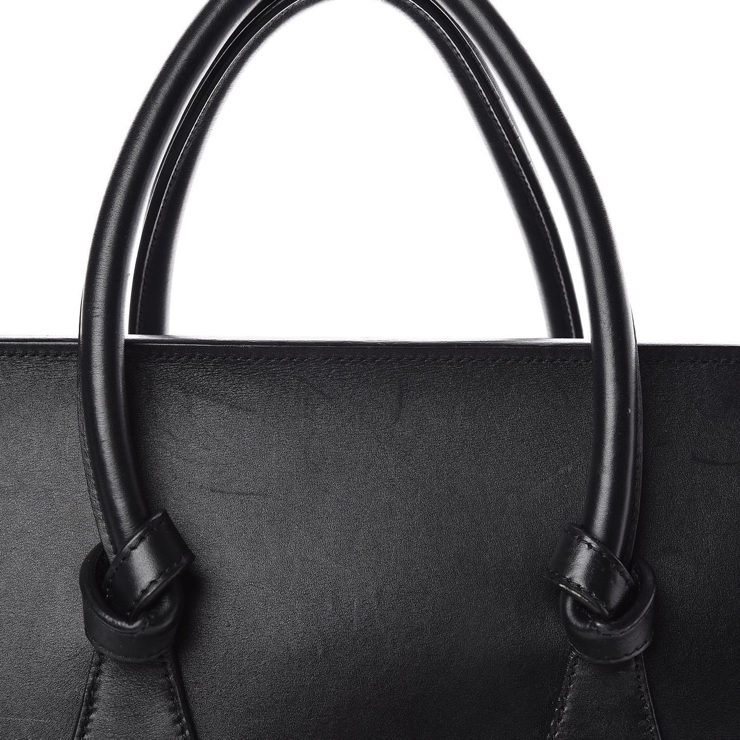 Smooth Calfskin Large Tie Knot Tote Black