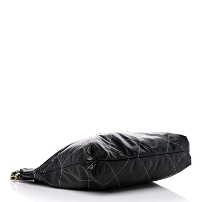 Chanel Shiny Calfskin Stitched Chanel 22 Black White 4 of 9