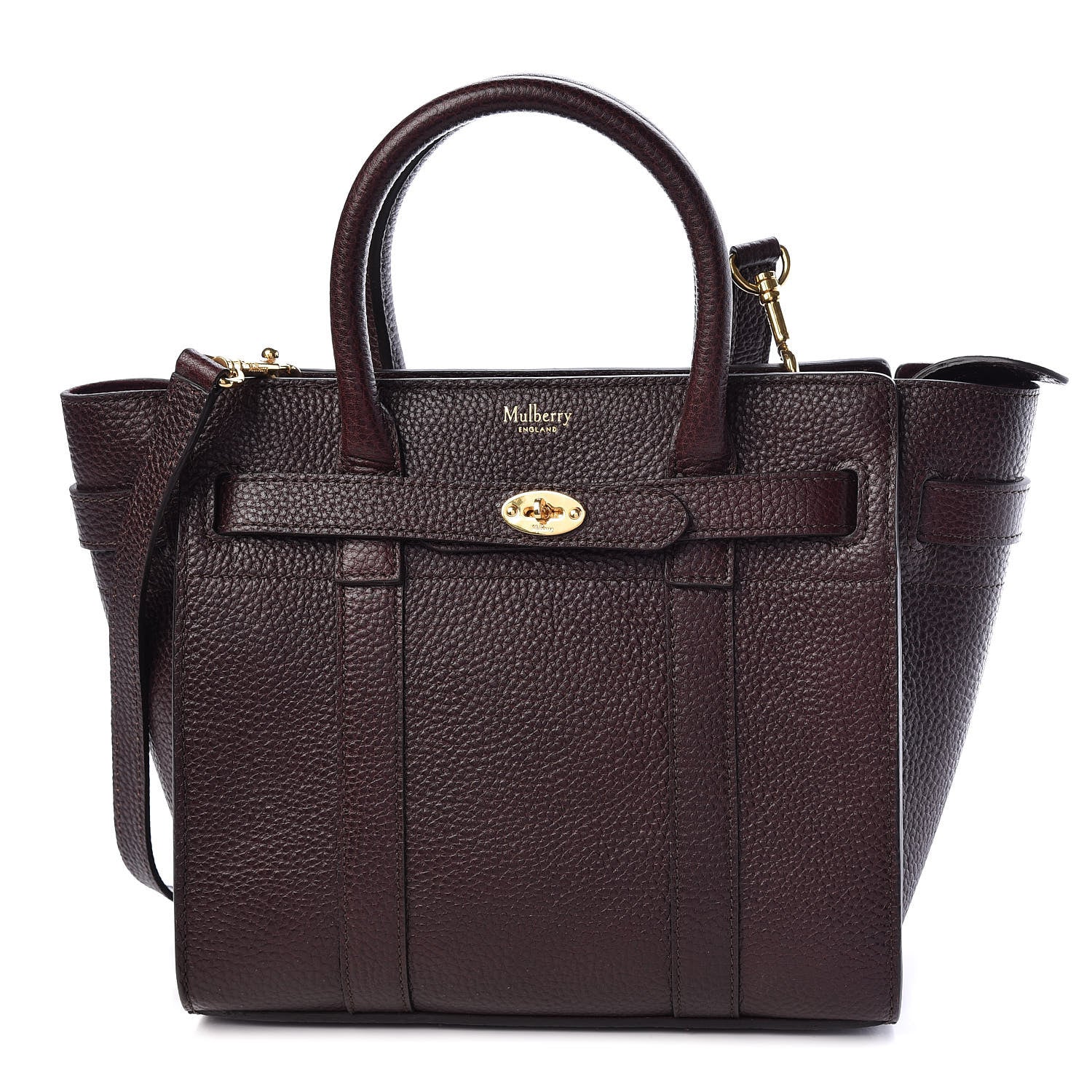 Mulberry Grained Vegetable Calfskin Mini Zipped Bayswater Oxblood 1 of 10