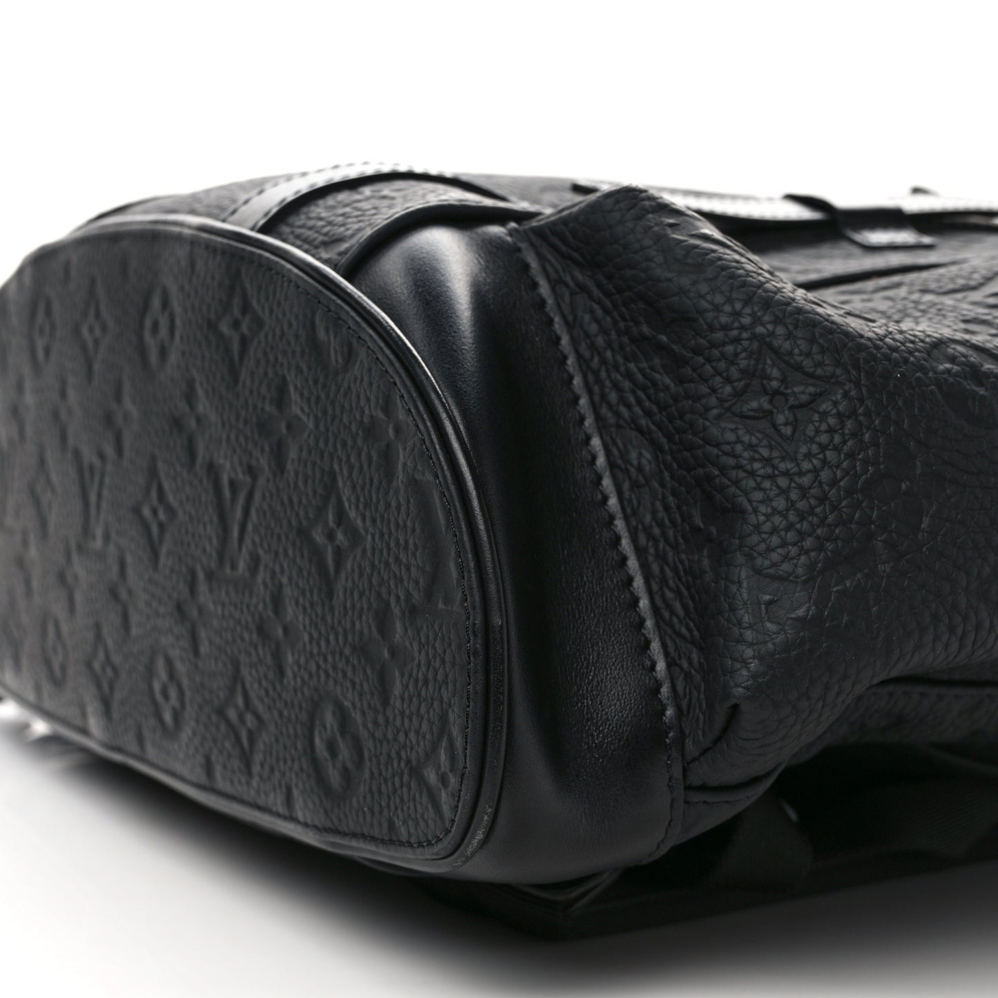 LOUIS VUITTON Taurillon Monogram Christopher MM Backpack Black