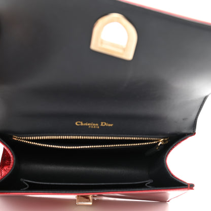 Christian Dior Metallic Patent Micro-Cannage Small Diorama Flap Bag Red 5 of 12
