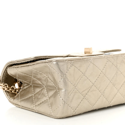 Chanel Metallic Aged Calfskin Quilted 2.55 Reissue Mini Flap Light Gold 9 of 11