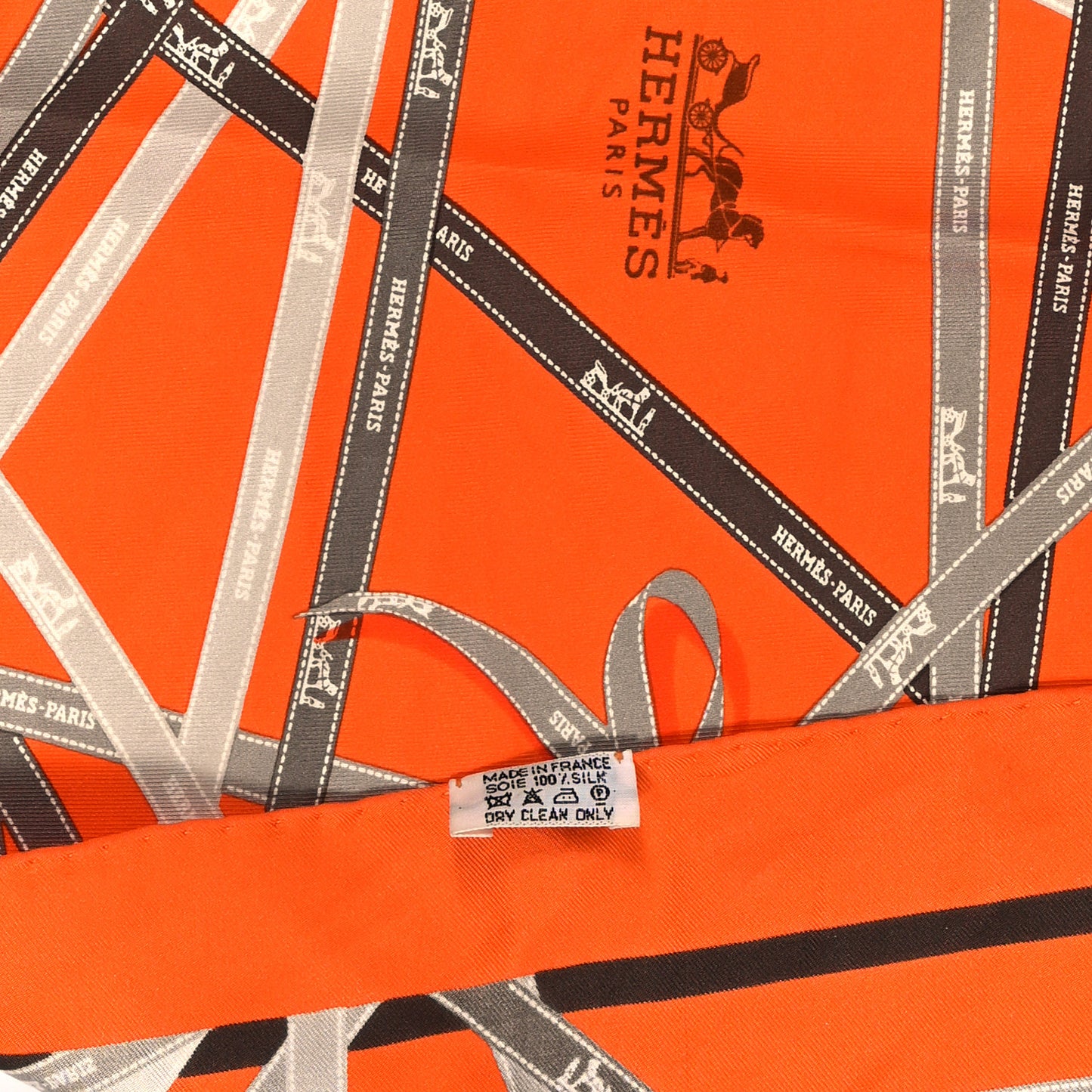 Silk Pointu Triangle Bolduc Scarf Orange