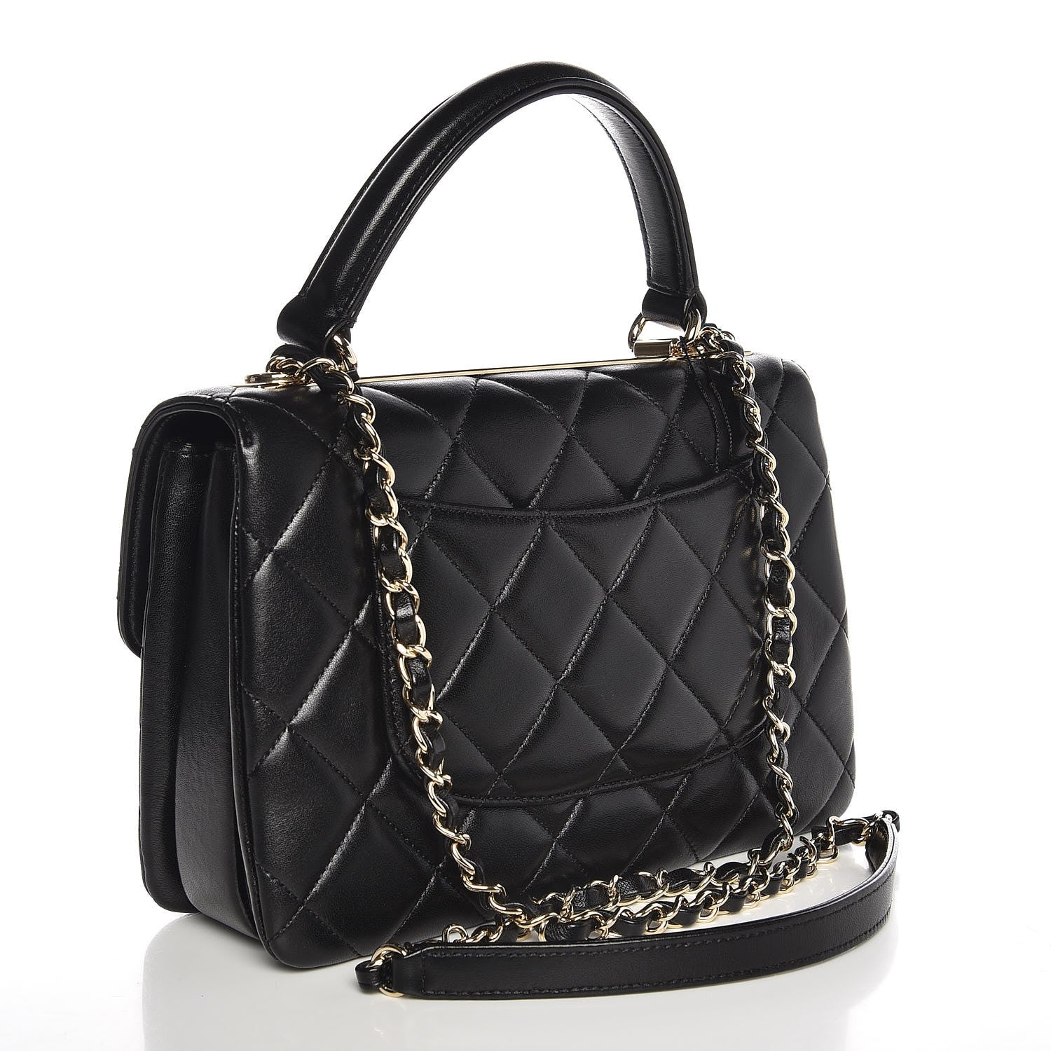 Chanel Lambskin Quilted Small Trendy CC Dual Handle Flap Bag Black 4 of 10