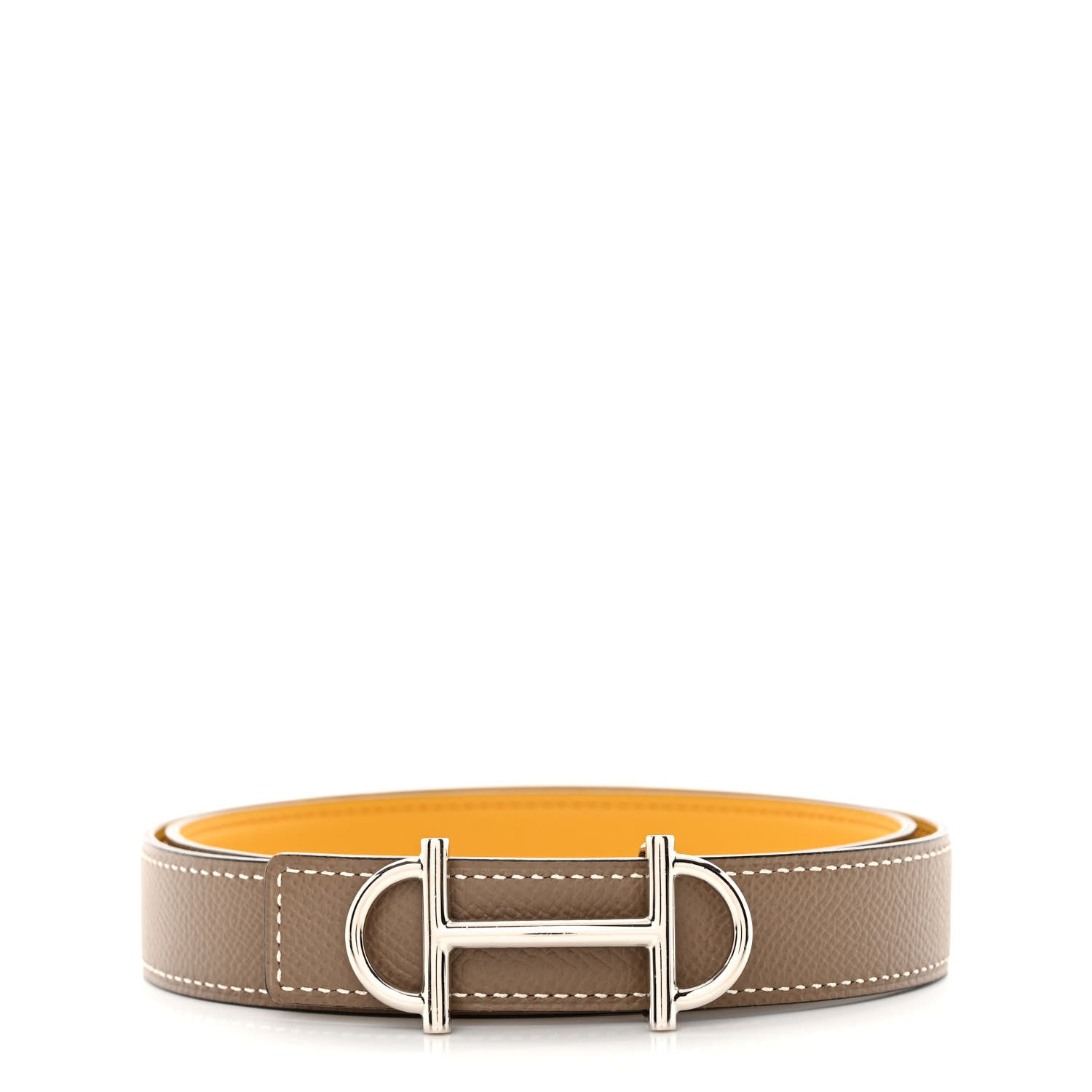 Hermes Swift Epsom 24mm Gamma Belt 75 30 Jaune Ambre Etoupe 1 of 5