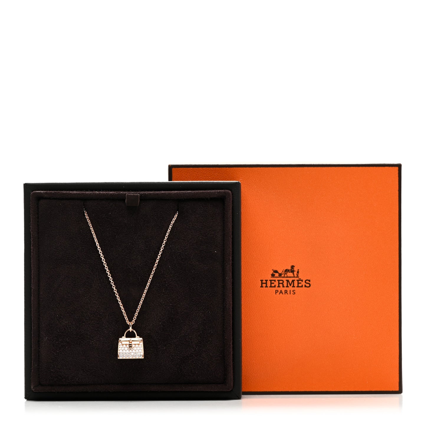 18K Rose Gold Diamond Kelly Amulettes Pendant Necklace