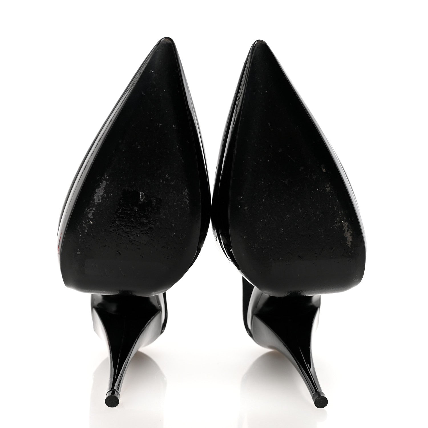 Saint Laurent Patent Anja 105 Ankle Strap Pointed Pumps 37 Black 6 of 10