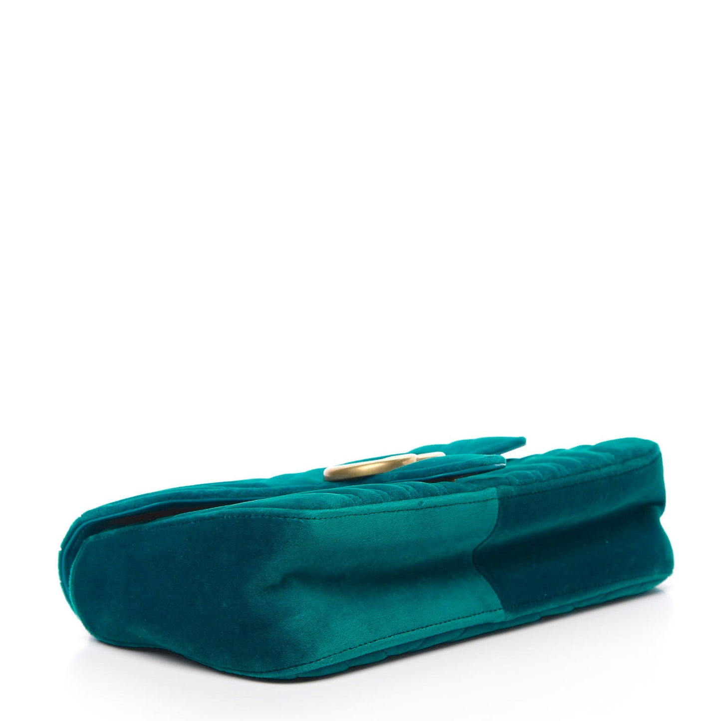 Velvet Matelasse Small GG Marmont Shoulder Bag Pavone Cyan