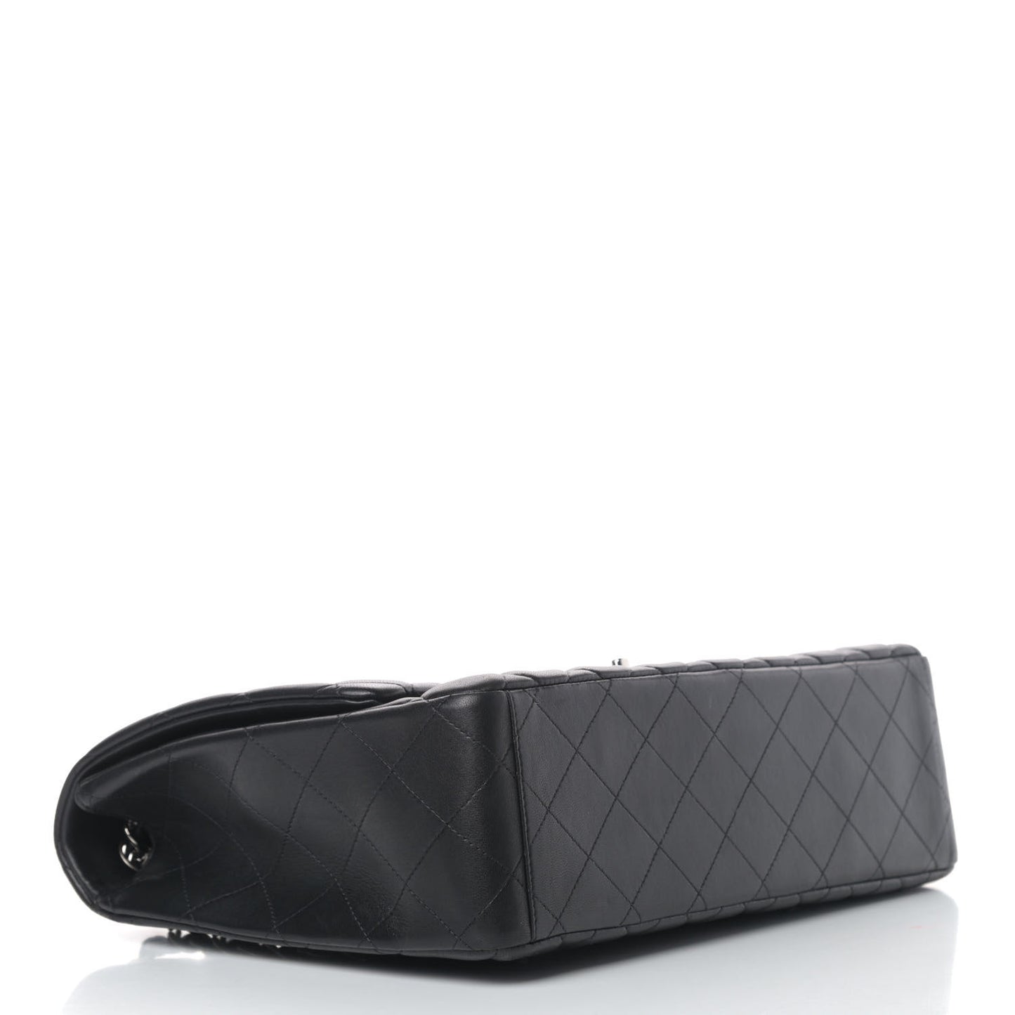 Lambskin Quilted Maxi Single Flap Black