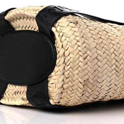 Chloe Raffia Smooth Calfskin Medium Sense Basket Black 8 of 10