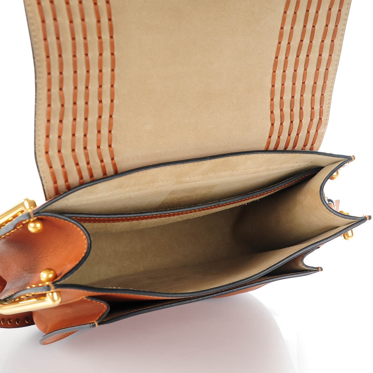 Chloe Calfskin Braided Medium Hudson Shoulder Bag Caramel 5 of 7