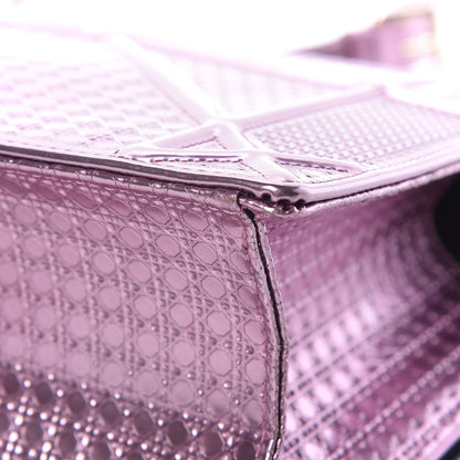 Christian Dior Metallic Patent Micro-Cannage Medium Diorama Flap Bag Pink 11 of 12