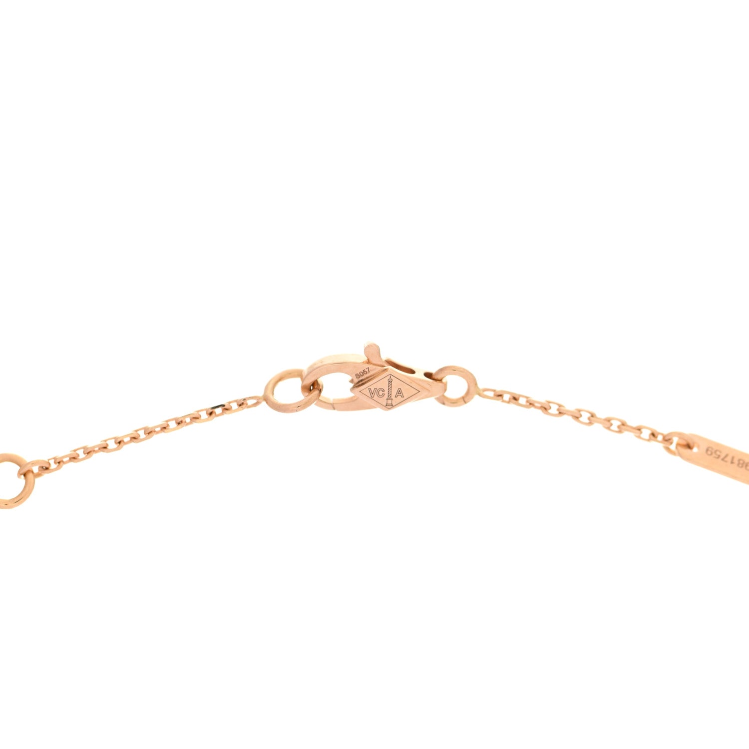 Van Cleef & Arpels 18K Rose Gold Carnelian Sweet Alhambra Pendant Necklace 6 of 7