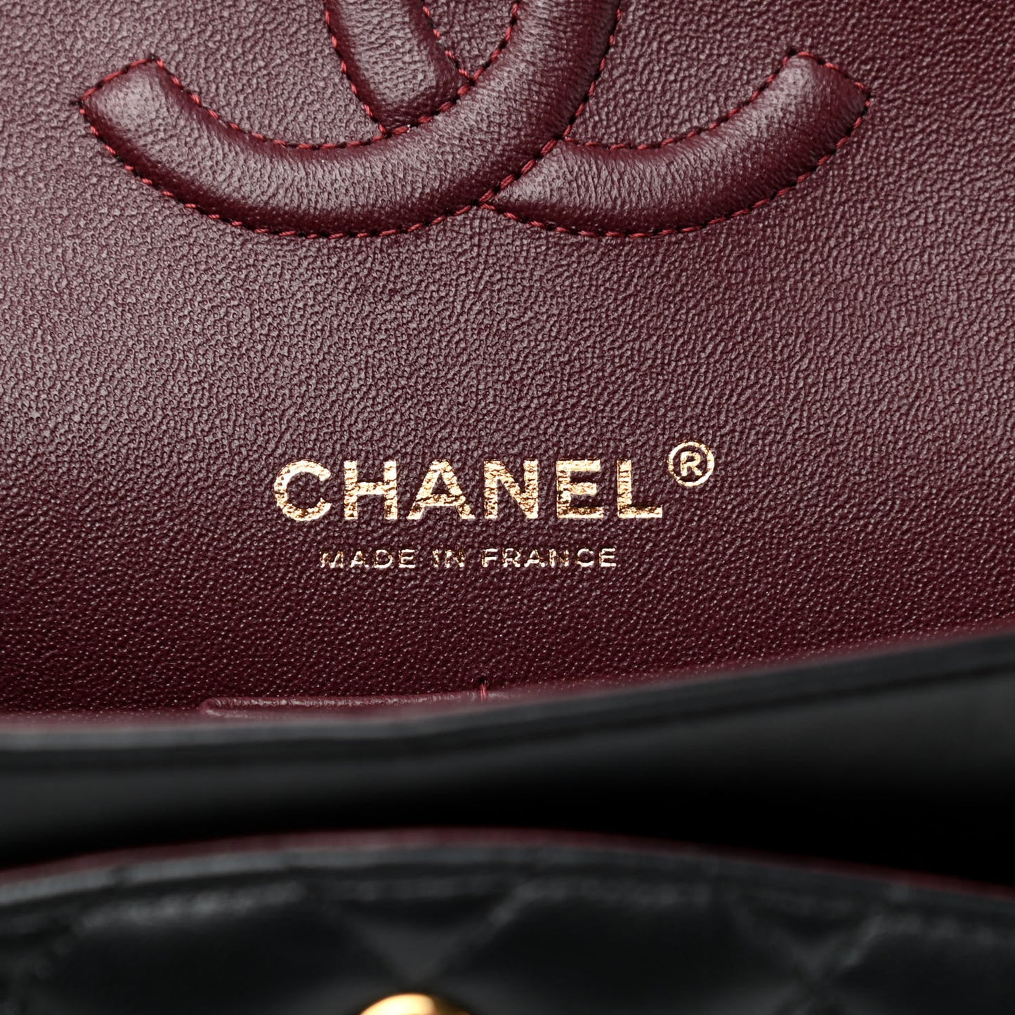 Lambskin Quilted Medium Double Flap Black