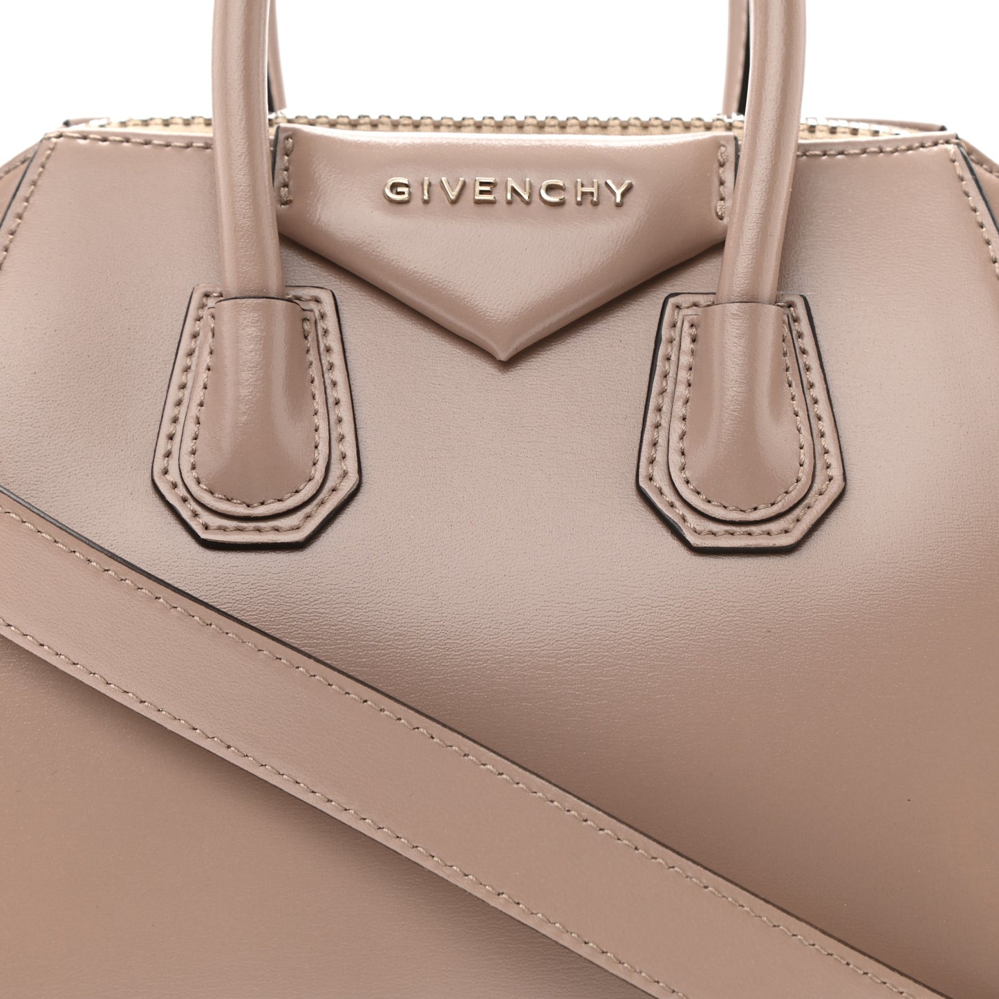 Shiny Lord Calfskin Mini Antigona Beige
