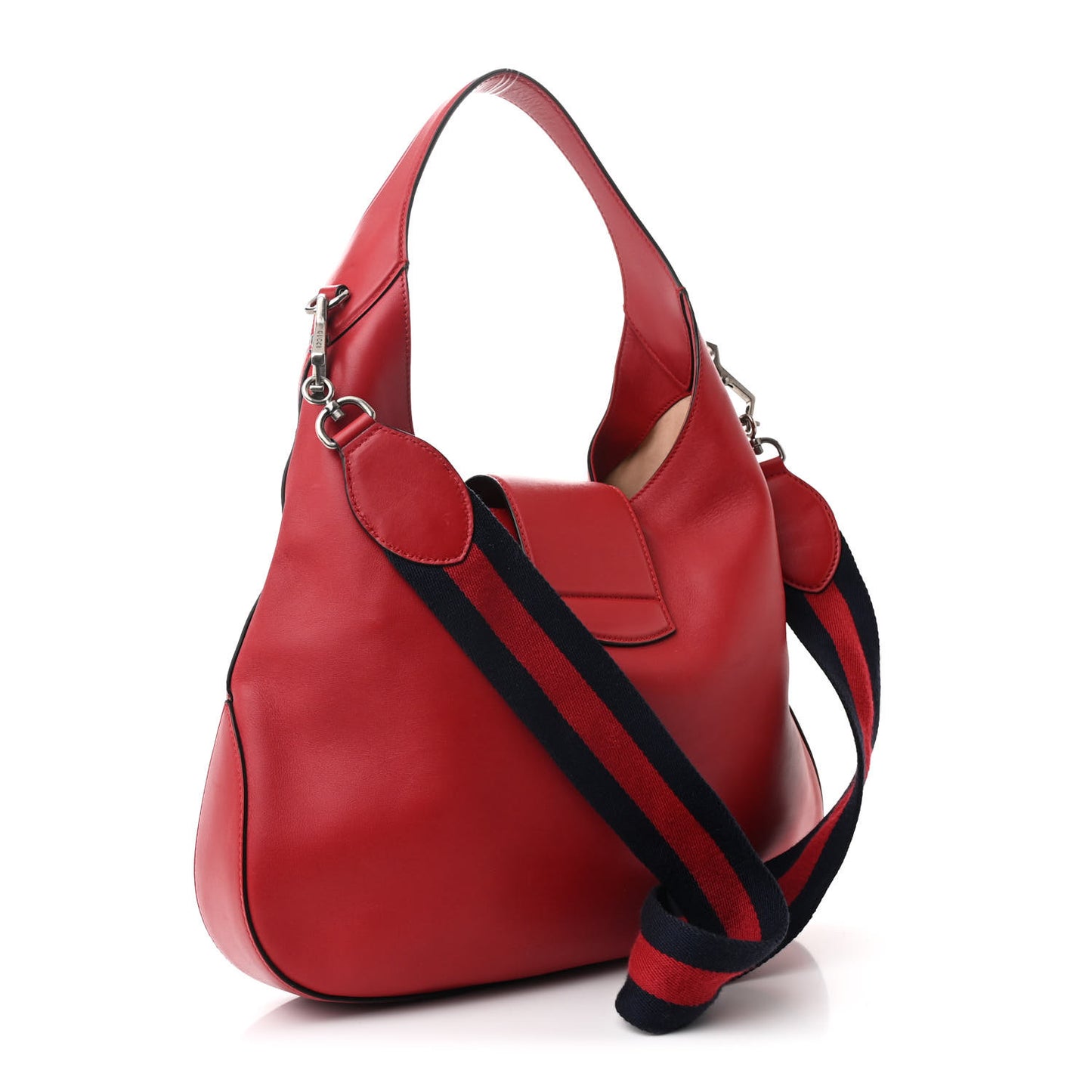 Calfskin Web Embroidered Medium Dionysus Hobo Hibiscus Red