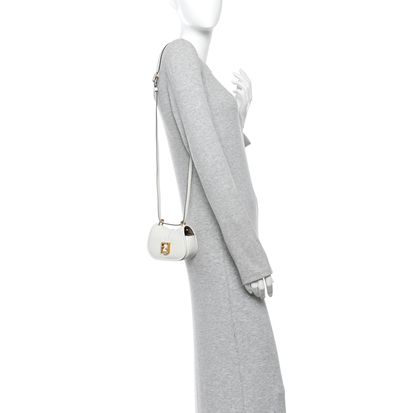 Vitello Brenta Cher Mini Fendi C'mon White Ice