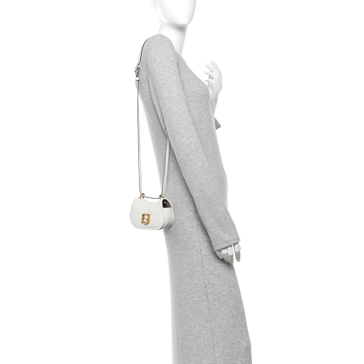 Fendi Vitello Brenta Cher Mini Fendi C'mon White Ice 2 of 10
