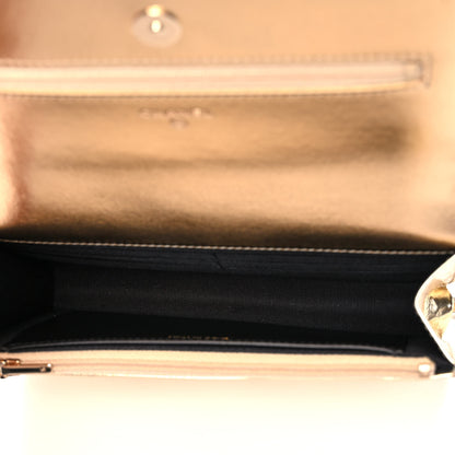 Chanel Hammered Metallic Calfskin Quilted Wallet On Chain WOC Gold 5 of 12