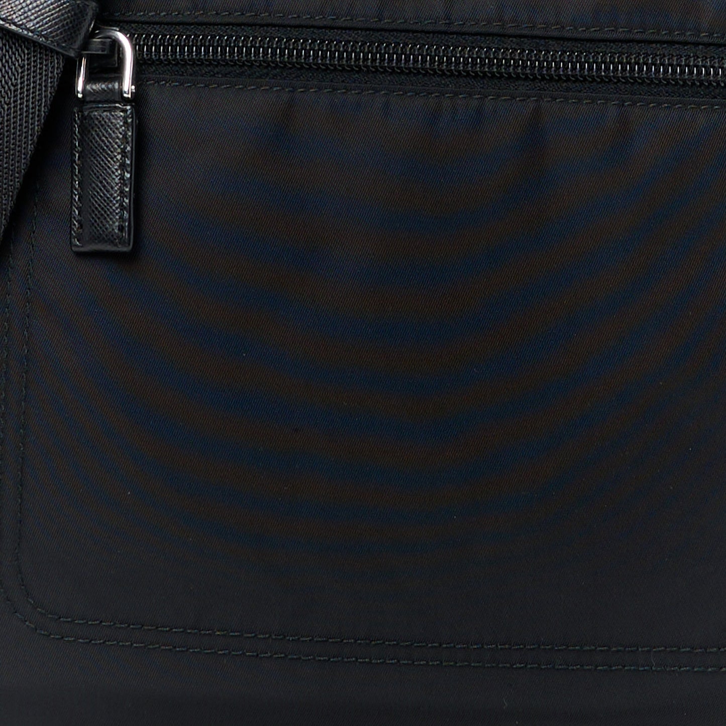 Tessuto Nylon Saffiano Flat Messenger Bag Black