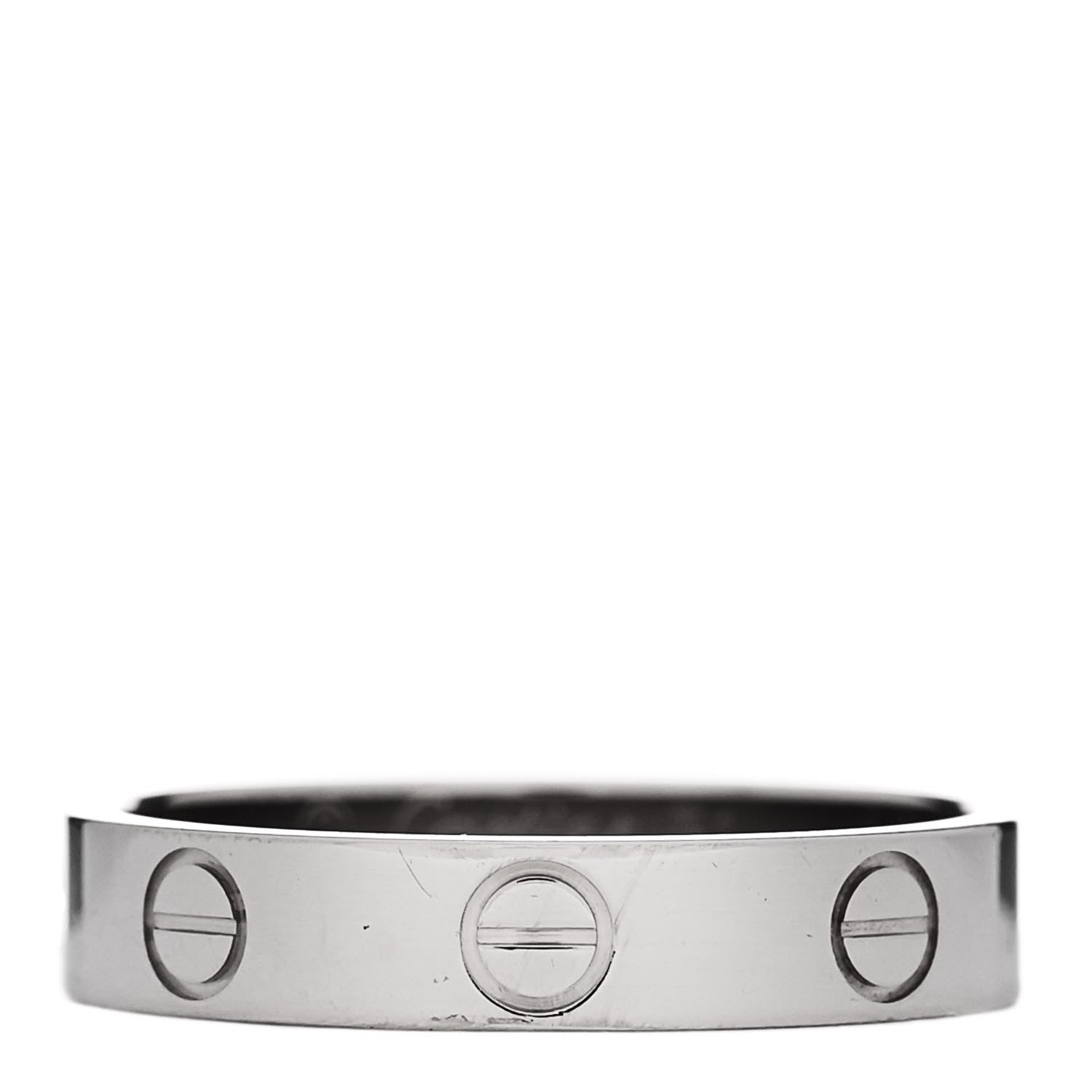 Cartier 18K White Gold 3.5mm LOVE Wedding Band Ring 51 5.75 1 of 4