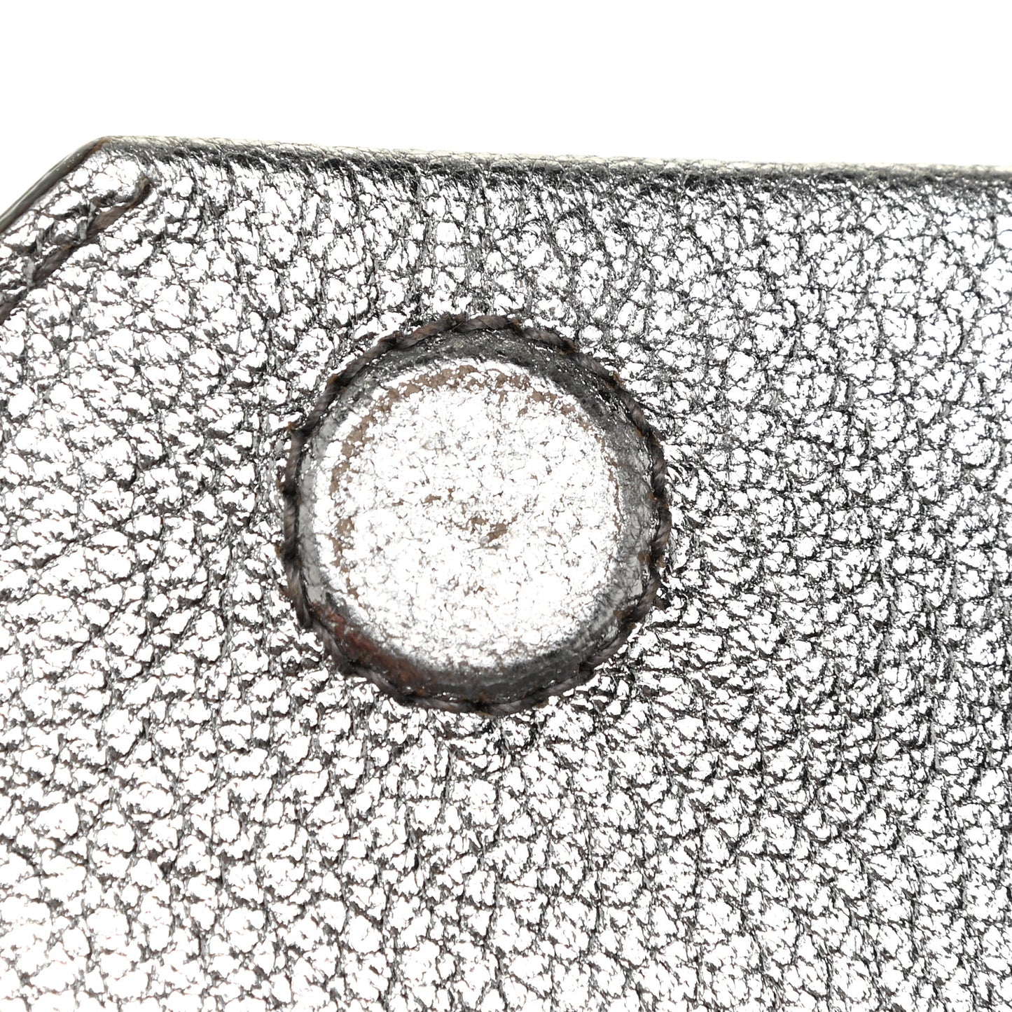 Metallic Goatskin Bandoliera Madras Shoulder Bag Chrome