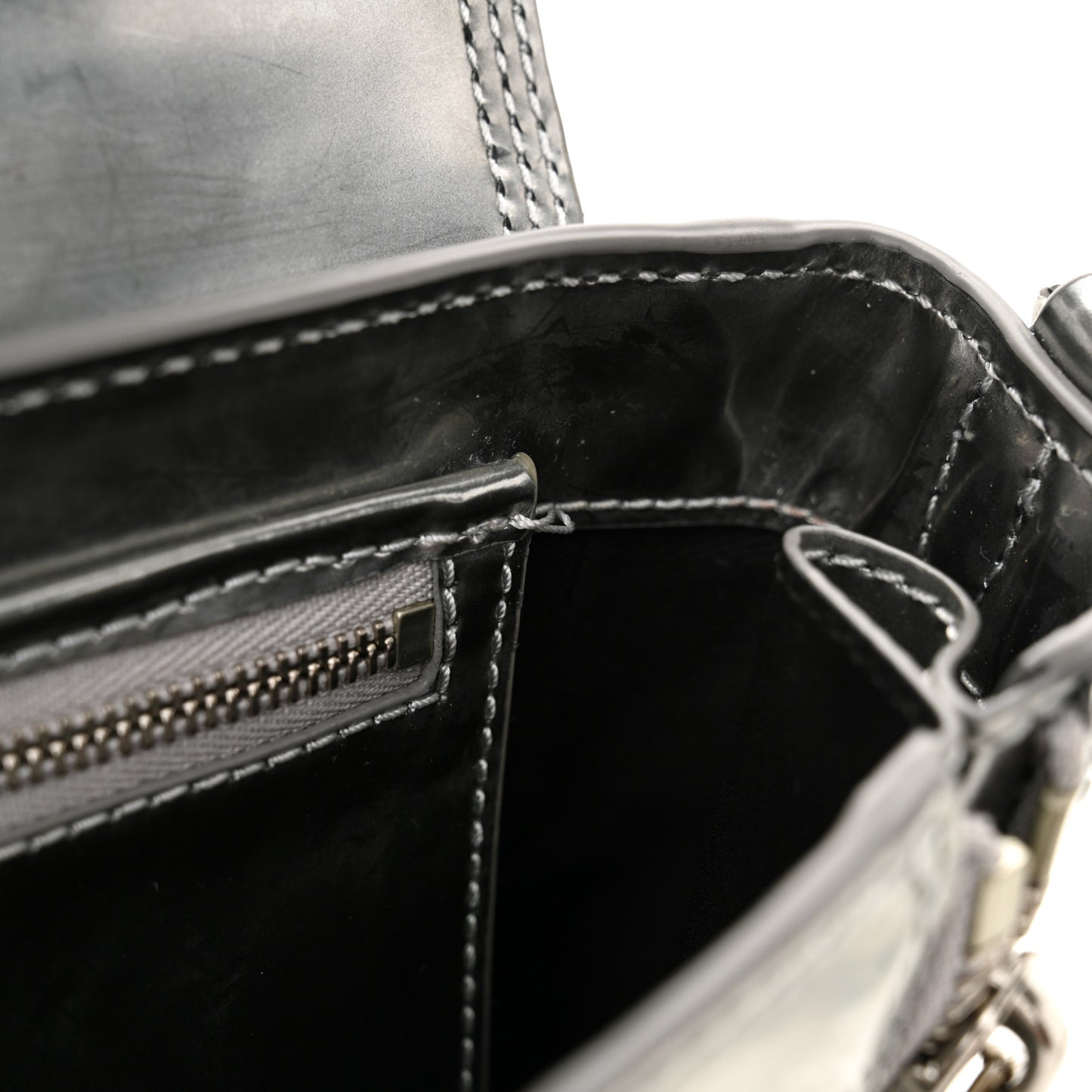 Metallic Calfskin Mini Pashli Satchel Metallic Tin