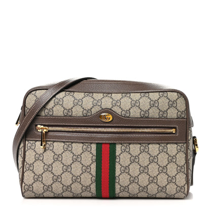 Gucci GG Supreme Monogram Web Small Ophidia Shoulder Bag Brown 1 of 10