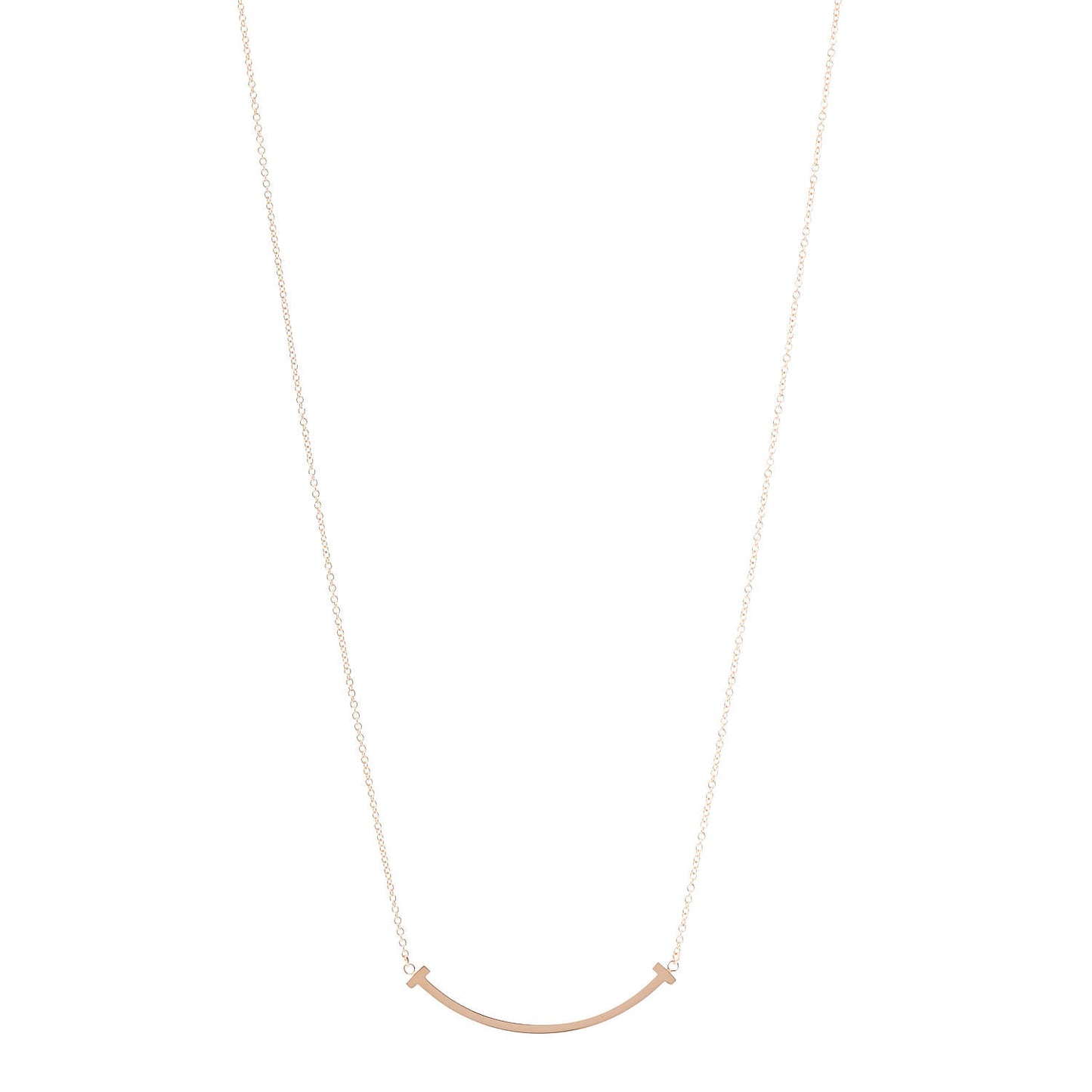 18K Rose Gold Small T Smile Pendant Necklace