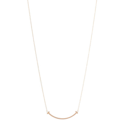 Tiffany 18K Rose Gold Small T Smile Pendant Necklace 1 of 5