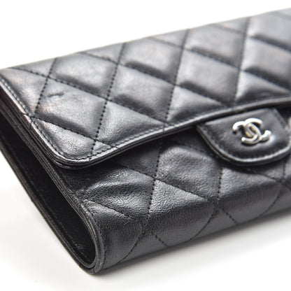 Chanel Calfskin Quilted Large Flap Wallet Black 11 of 12