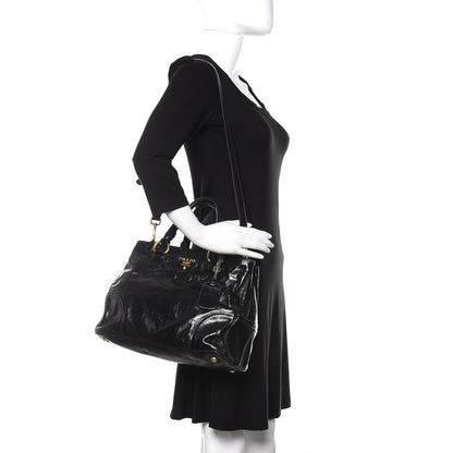 Prada Vitello Shine Tote Black 2 of 10