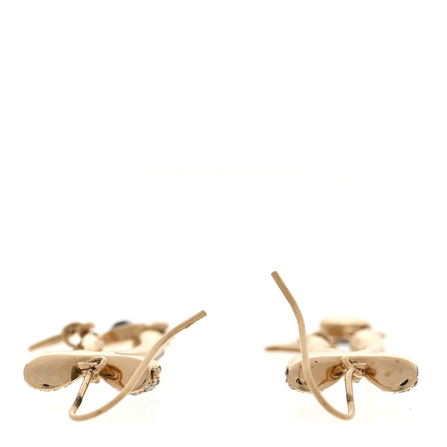 Crystal Bow Earrings Gold