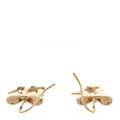Christian Dior Crystal Bow Earrings Gold 3 of 6