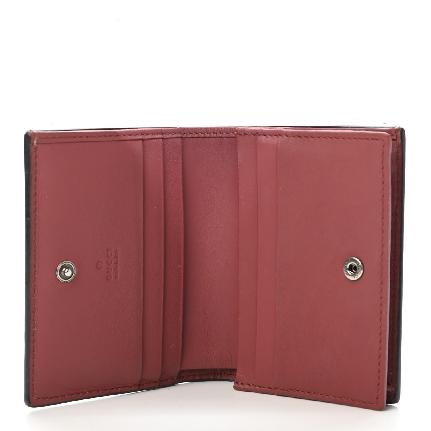 Gucci GG Supreme Monogram Blooms Card Case Beige Multicolor Dry Rose 3 of 4