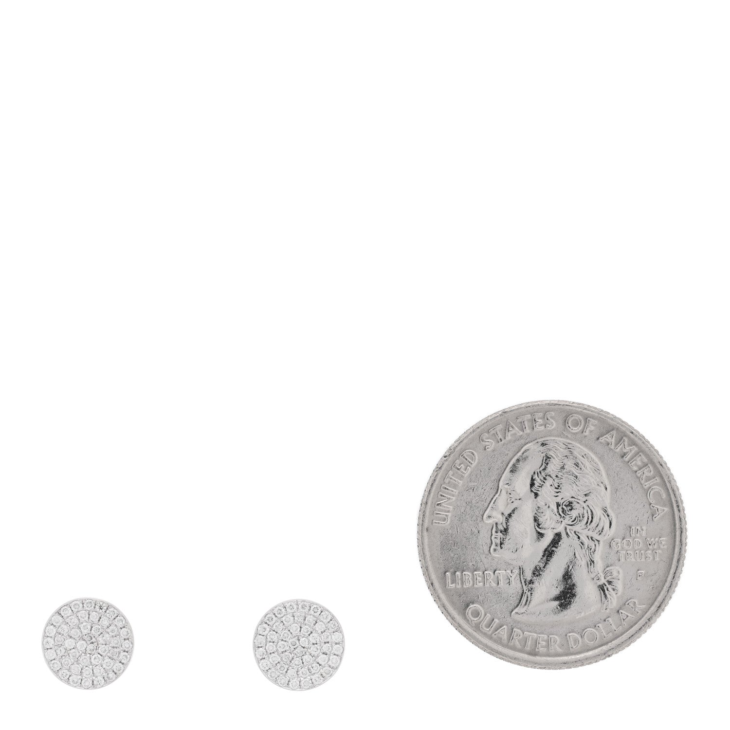Anita Ko 18K White Gold Diamond Flat Disc Stud Earrings 2 of 5