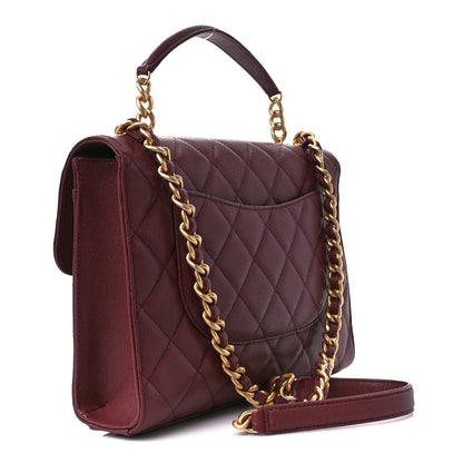 Chanel Caviar Quilted Large Top Handle Flap Burgundy 2 of 10